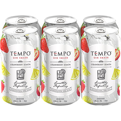TEMPO GIN SMASH STRAWBERRY LEMON 6 CANS